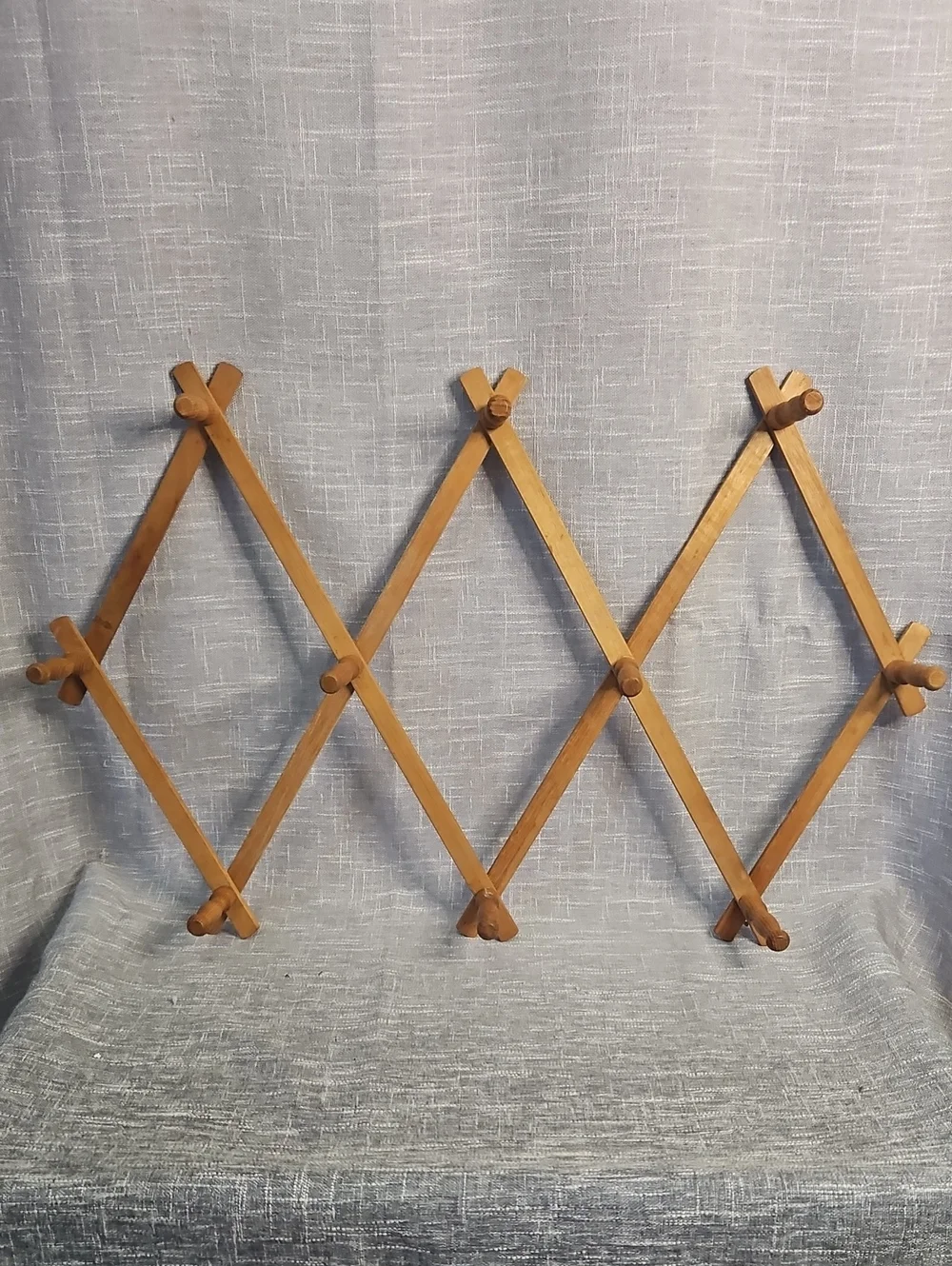 Wooden Expandable Wall Rack - Brown